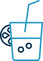 Fresh Juice Line Blue Two Color Icon vector