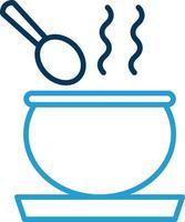 Soup Line Blue Two Color Icon vector