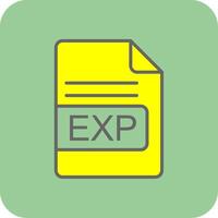 Exp archivo formato lleno amarillo icono vector