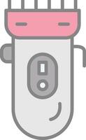 Electric Shaver Line Filled Light Icon vector