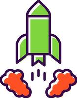 Rocket Launch filled Design Icon vector