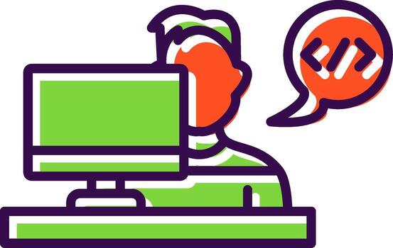 desarrollador lleno diseño icono vector