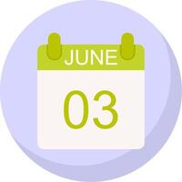 June Flat Bubble Icon vector