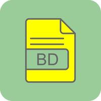 bd archivo formato lleno amarillo icono vector