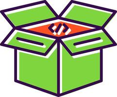 Open Box filled Design Icon vector