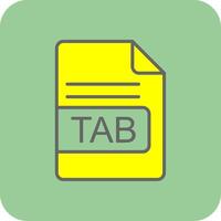 TAB File Format Filled Yellow Icon vector