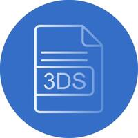 3DS File Format Flat Bubble Icon vector
