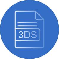 3ds archivo formato plano burbuja icono vector