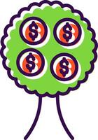 Money Tree filled Design Icon vector