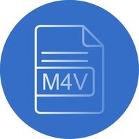 m4v archivo formato plano burbuja icono vector