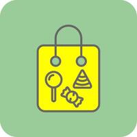 Candy Bag Filled Yellow Icon vector