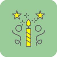 Candle Filled Yellow Icon vector