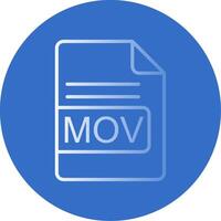 MOV File Format Flat Bubble Icon vector