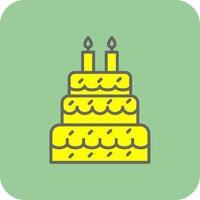 Cake Filled Yellow Icon vector