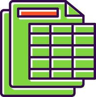 Spreadsheet filled Design Icon vector