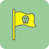 pirata bandera lleno amarillo icono vector