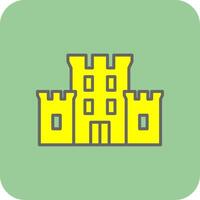 castillo lleno amarillo icono vector