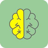 Brain Filled Yellow Icon vector