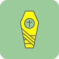 Coffin Filled Yellow Icon vector