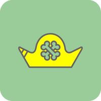 Pirate Hat Filled Yellow Icon vector