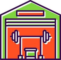 gimnasio lleno diseño icono vector