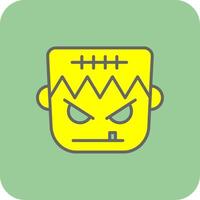 frankenstein lleno amarillo icono vector