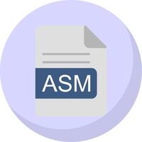 ASM File Format Flat Bubble Icon vector