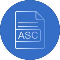 asc archivo formato plano burbuja icono vector