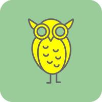 Owl Filled Yellow Icon vector