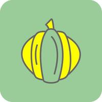 calabaza lleno amarillo icono vector