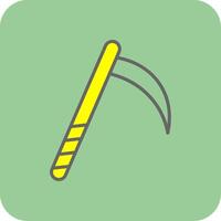 Scythe Filled Yellow Icon vector