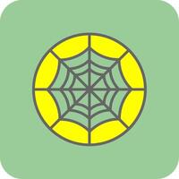 Spider Web Filled Yellow Icon vector