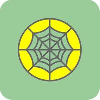 Spider Web Filled Yellow Icon vector