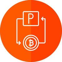Bitcoin Paypal Line Red Circle Icon vector
