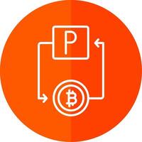 bitcoin paypal línea rojo circulo icono vector