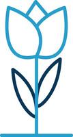 Tulip Line Blue Two Color Icon vector