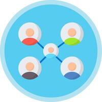 Networking Flat Multi Circle Icon vector