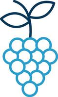 Grapes Line Blue Two Color Icon vector