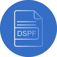 dspf archivo formato plano burbuja icono vector