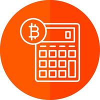 Bitcoin Calculator Line Red Circle Icon vector