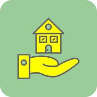 Property Insurance Filled Yellow Icon vector