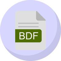 bdf archivo formato plano burbuja icono vector