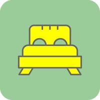 Bed Filled Yellow Icon vector