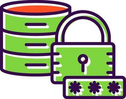 Secured Database filled Design Icon vector