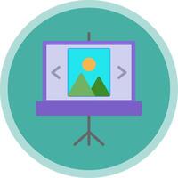 Slideshow Flat Multi Circle Icon vector
