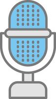 Microphone Line Filled Light Icon vector