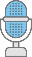 Microphone Line Filled Light Icon vector