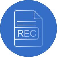 REC File Format Flat Bubble Icon vector
