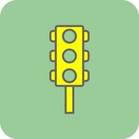 tráfico luces lleno amarillo icono vector