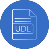 udl archivo formato plano burbuja icono vector